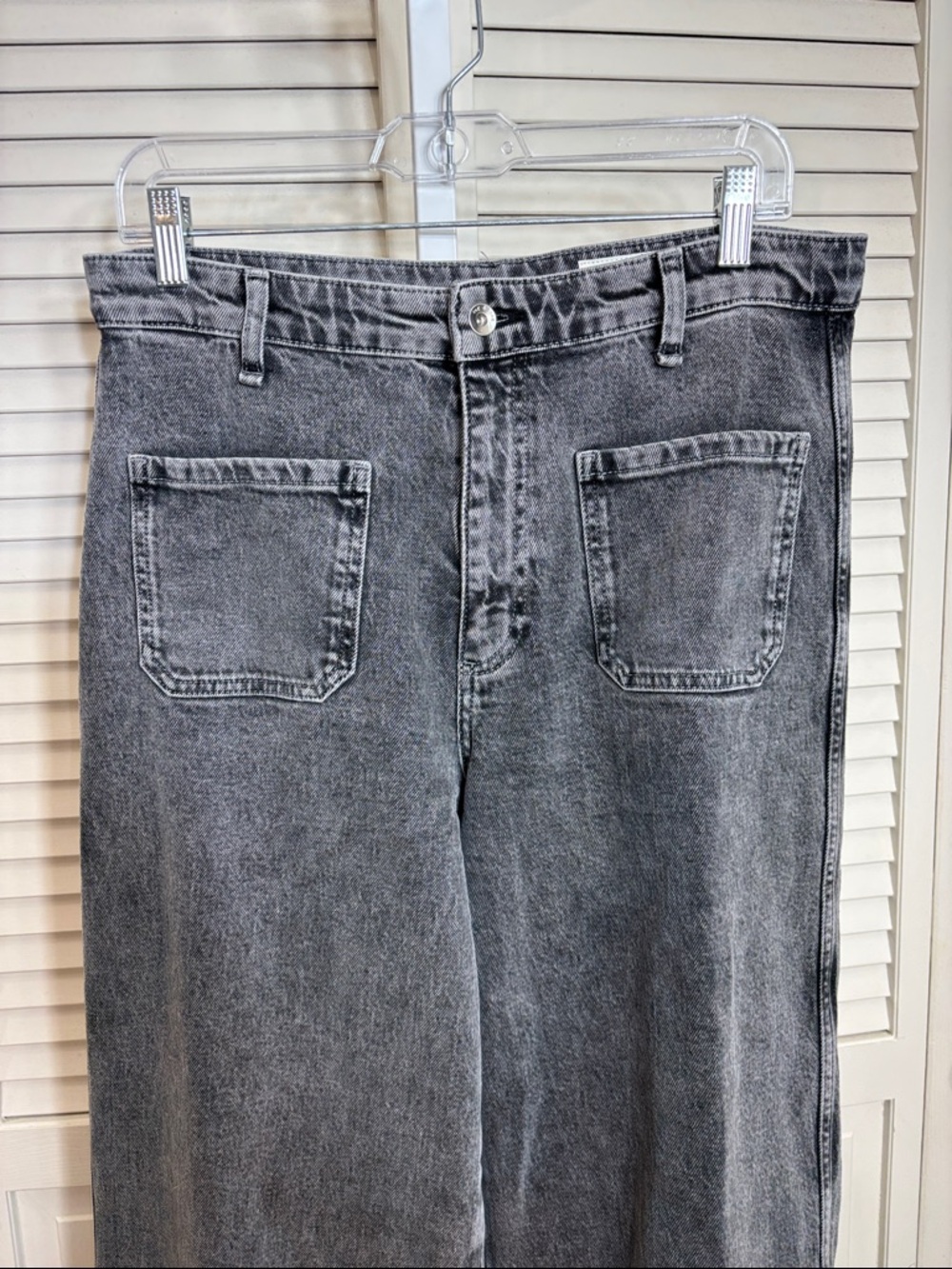 rag & bone Melina Patch Pockets Wide Leg Washed Gray Jeans Size 28 - Picture 5 of 16